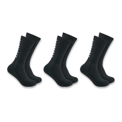 Mens - Force Midweight Logo Crew Sock 3 Pack