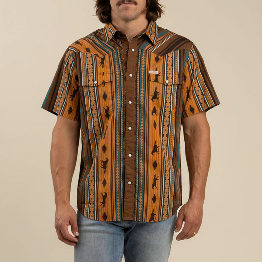 The Wyatt Pearl Snap Short Sleeve Print Shirt