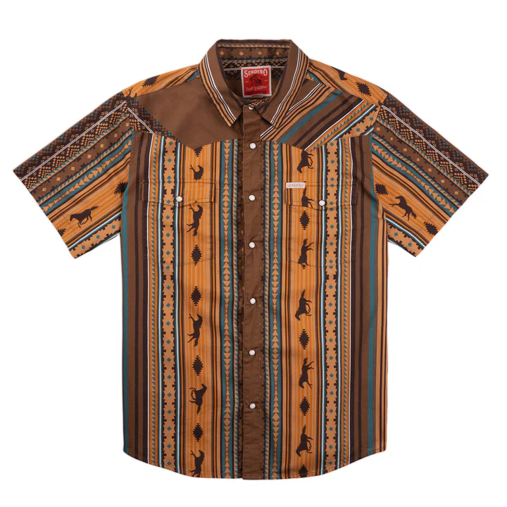 The Wyatt Pearl Snap Short Sleeve Print Shirt