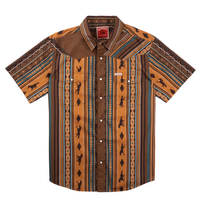 The Wyatt Pearl Snap Short Sleeve Print Shirt