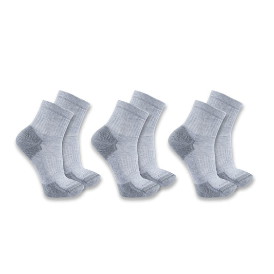 Mens - Midweight Cotton Blend Quarter Sock 3 Pack