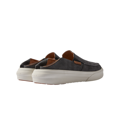 Reef Swellsole Pacific slip-on sneakers in dark gray canvas with white soles