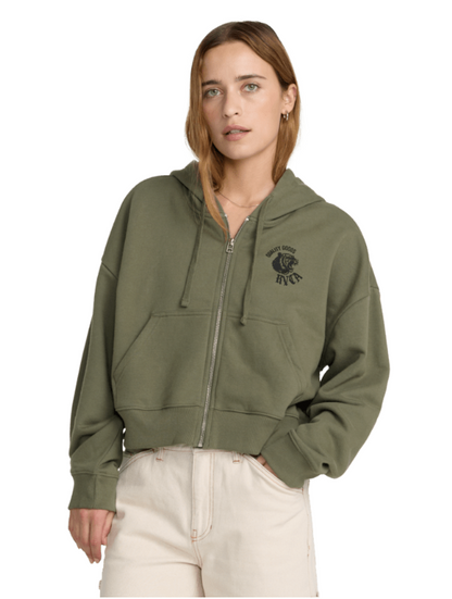 Big Cat Crop Zip Hoodie