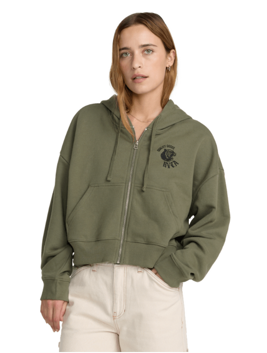Big Cat Crop Zip Hoodie