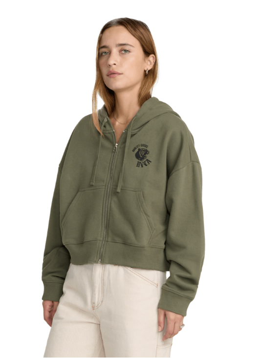 Big Cat Crop Zip Hoodie