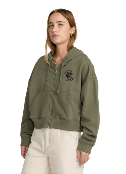 Big Cat Crop Zip Hoodie