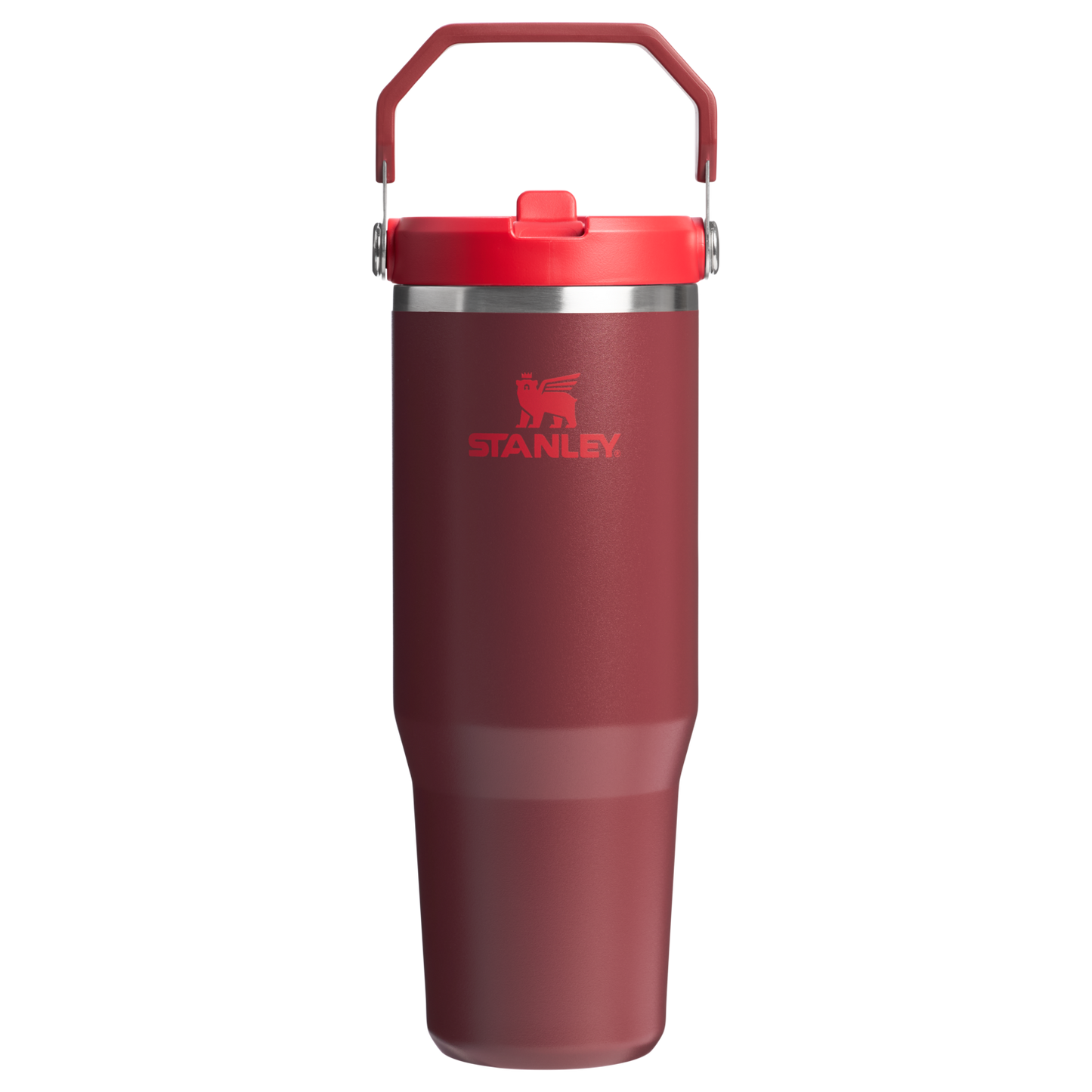 Stanley IceFlow Flip Straw 2.0 Tumbler 30oz in Cranberry red with flip handle lid