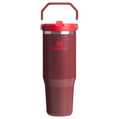 Stanley IceFlow Flip Straw 2.0 Tumbler 30oz in Cranberry red with flip handle lid