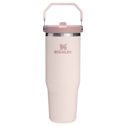 Stanley IceFlow Flip Straw 2.0 Tumbler 30oz in Rose Quartz pink with handle