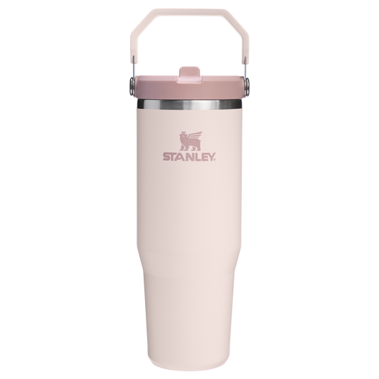 Stanley IceFlow Flip Straw 2.0 Tumbler 30oz in Rose Quartz pink with handle