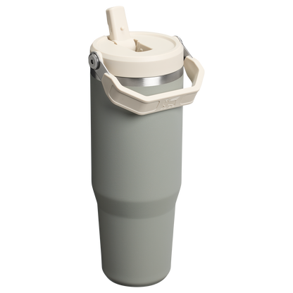 Stanley IceFlow Flip Straw 2.0 Tumbler 30oz in Sage Grey with cream lid