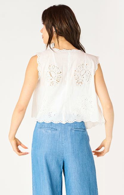 SL Tie-Front Eyelet Top