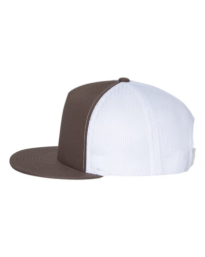 YP Classics flat bill trucker cap in charcoal and white colorway