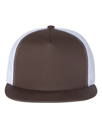 YP Classics brown and white flat bill trucker cap with mesh back