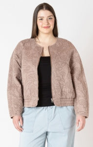 LS Floral Quilted Bomber Jacket