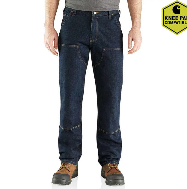 M Relaxed Straight Rugged Flex Double Front Denim Dungaree - 103329