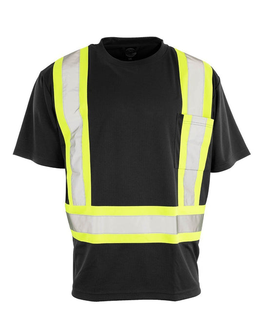 Hi Vis Crew Neck Short Sleeve Safety Tee Shirt with Chest Pocket