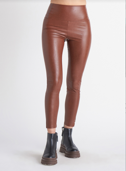 .High Waisted Faux Leather Legging