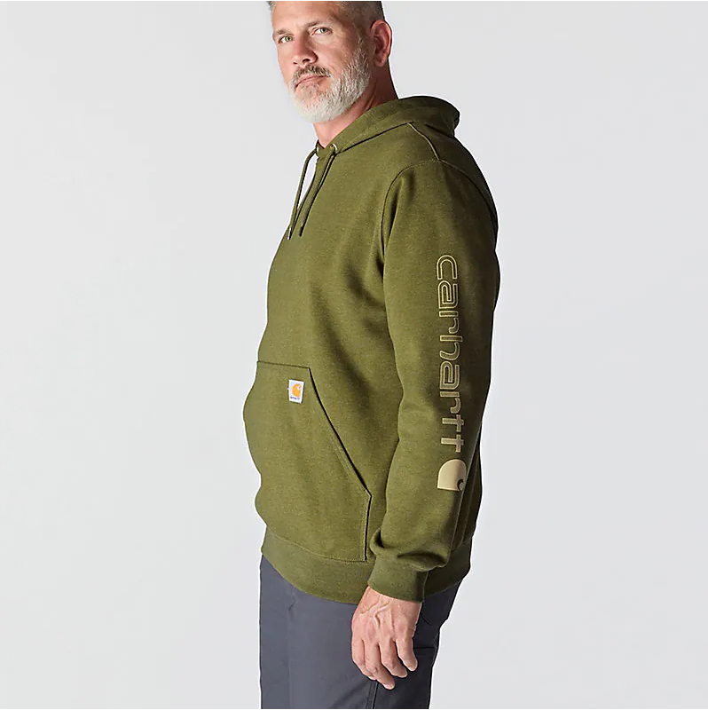 K288 Loose Fit Midweight Logo Sleeve Graphic Hoodie - Seasonal Colours