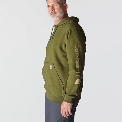 K288 Loose Fit Midweight Logo Sleeve Graphic Hoodie - Seasonal Colours