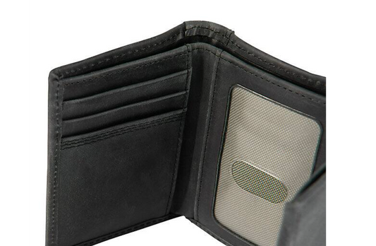 Leather Triple-Stitched Trifold Wallet