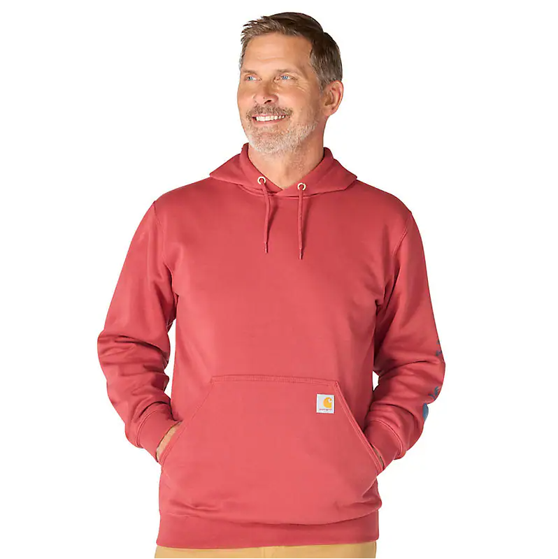 K288 Loose Fit Midweight Logo Sleeve Graphic Hoodie - Seasonal Colours