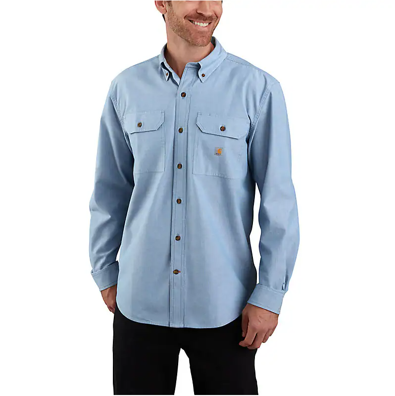 M Loose Fit Midweight Chambray Long-Sleeve Shirt - 104368