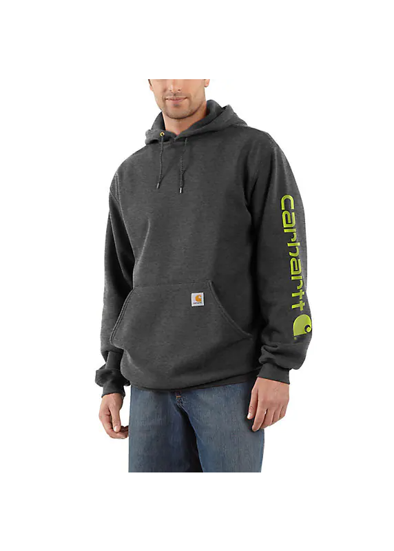 K288 Loose Fit Midweight Logo Sleeve Graphic Hoodie - Core Shades