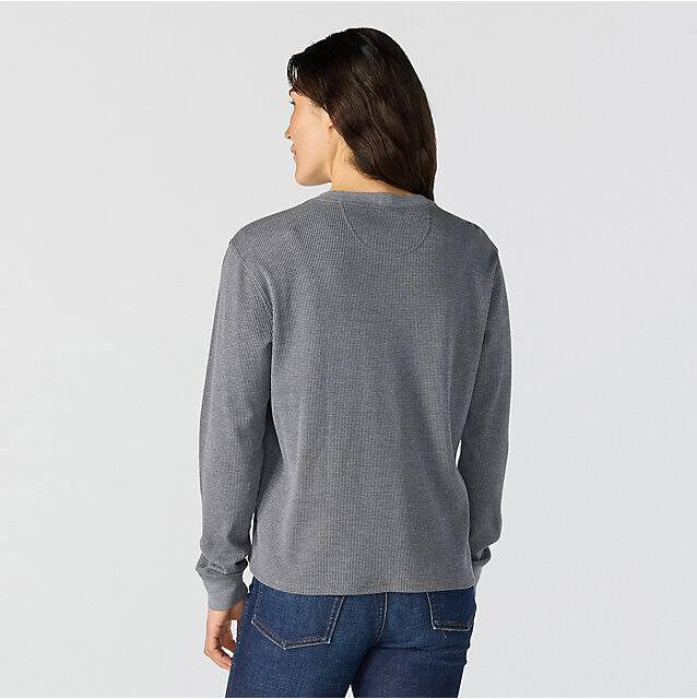 W Waffle Knit Loose LS T-Shirt - 107745