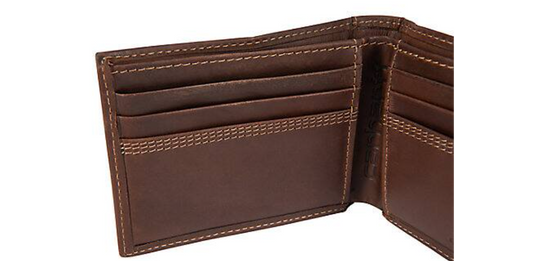 Leather Triple-Stitched Passcase Wallet