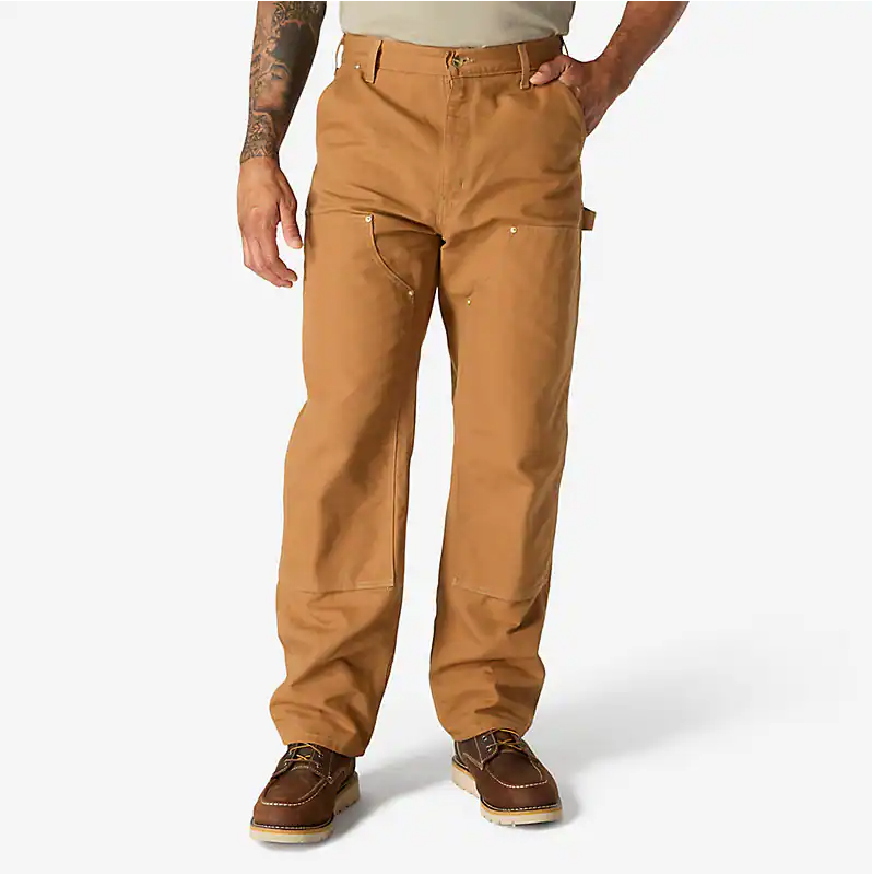 M B01 Loose Straight Firm Duck Double Front Dungaree