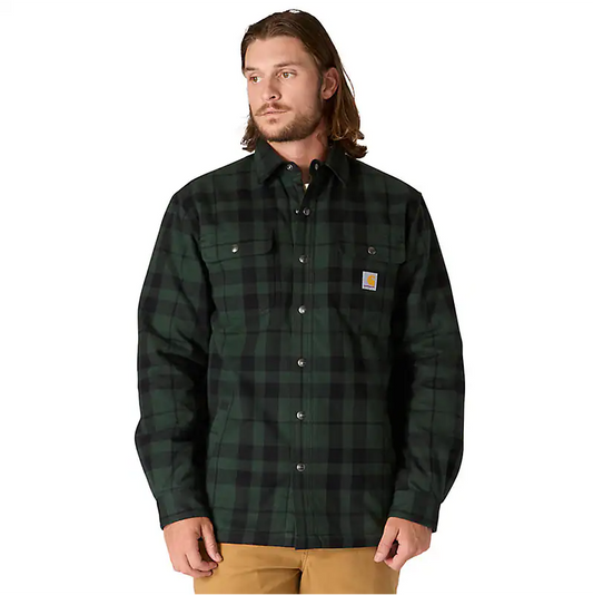 M Relaxed Fit Flannel Sherpa Lined Shirt Jacket - 107017