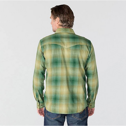 M Montana Rugged Flex Relaxed Fit Lightweight Long-Sleeve Snap-Front Plaid Shirt - 107016