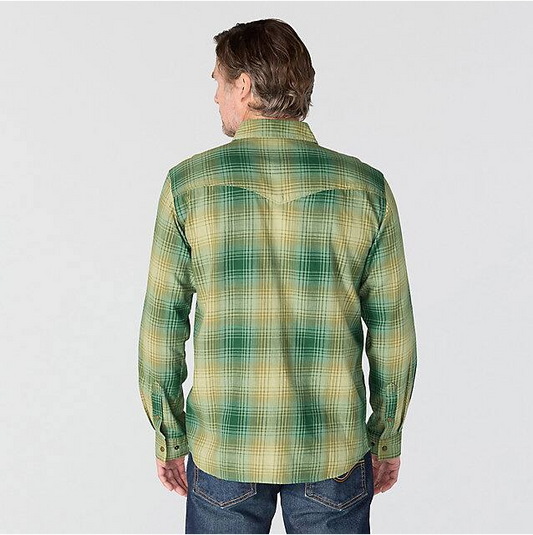 M Montana Rugged Flex Relaxed Fit Lightweight Long-Sleeve Snap-Front Plaid Shirt - 107016