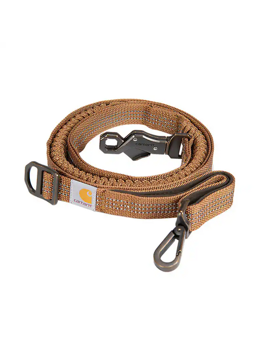 Shock Absorbing Control Dog Leash - 201 Carhartt Brown / Brushed Brass
