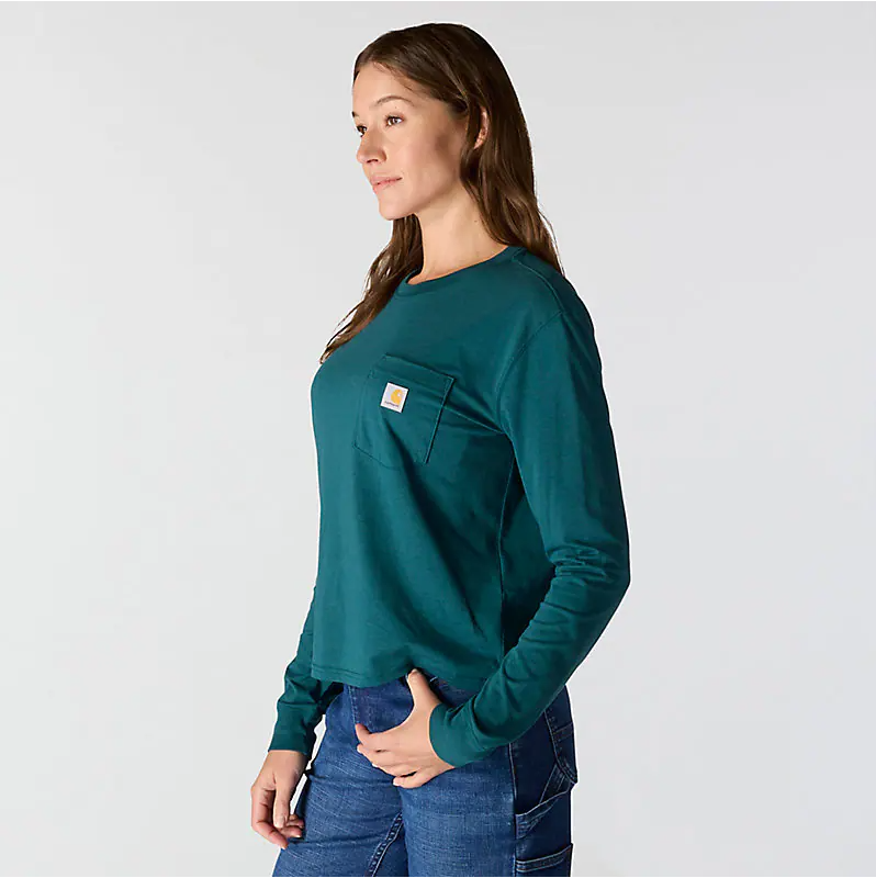 W Tencel Series Loose Fit LS Pocket T-Shirt - 106121