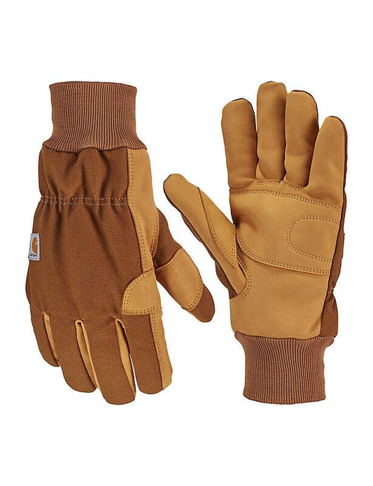 Insulated Duck Synthetic Leather Knit Cuff Glove