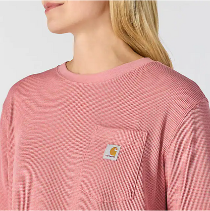 W Waffle Knit Loose LS T-Shirt - 107745
