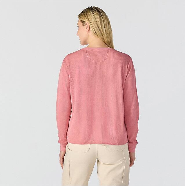 W Waffle Knit Loose LS T-Shirt - 107745