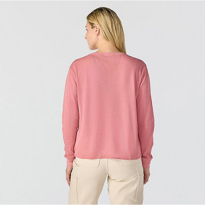W Waffle Knit Loose LS T-Shirt - 107745