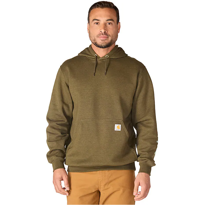 K288 Loose Fit Midweight Logo Sleeve Graphic Hoodie - Seasonal Colours