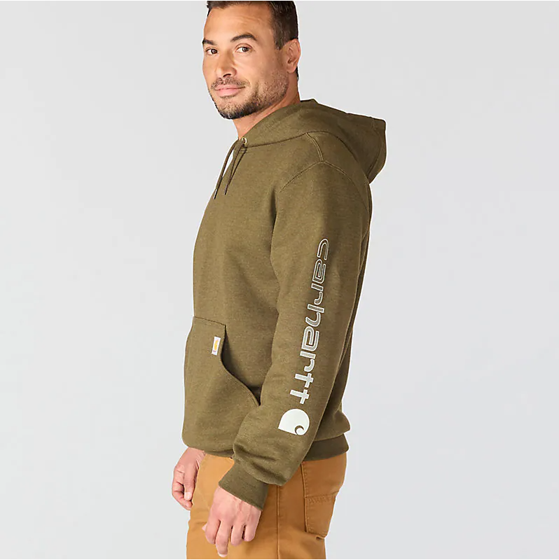 K288 Loose Fit Midweight Logo Sleeve Graphic Hoodie - Seasonal Colours