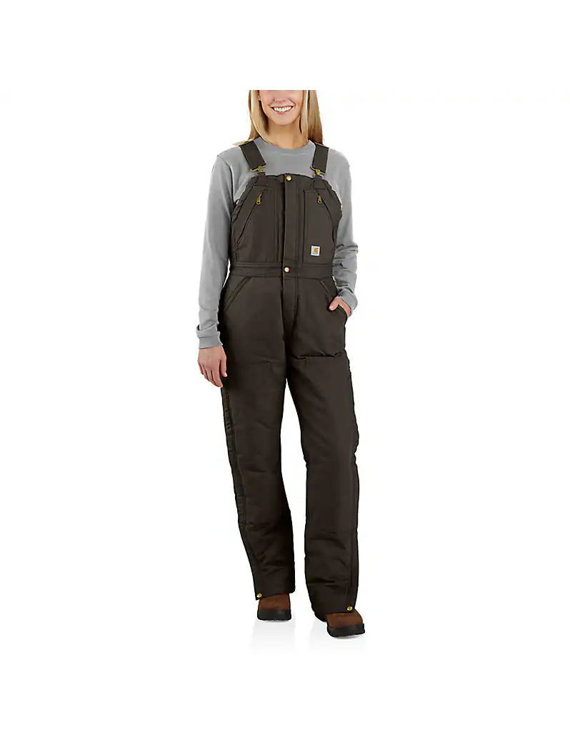 W Insulated Bib Overalls - Loose Fit - Washed Duck - 4 Extreme Warmth - 104694
