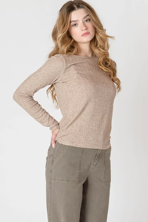 Boatneck Textured Top