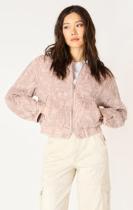 LS Floral Quilted Bomber Jacket