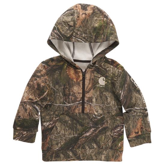 Long-Sleeve Half-Zip Camo Sweatshirt