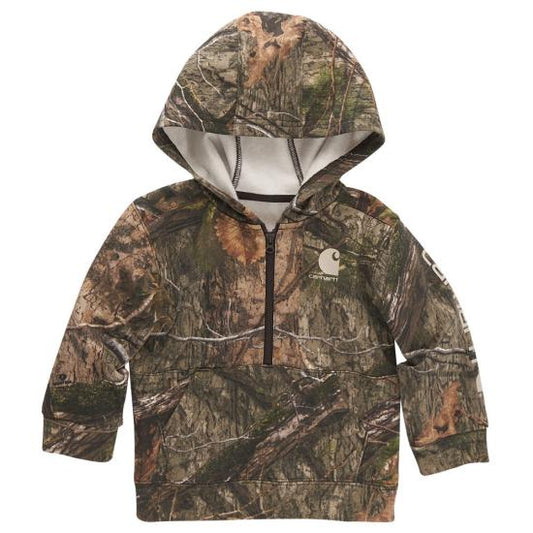 Long-Sleeve Half-Zip Camo Sweatshirt