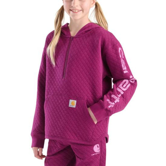 Long-Sleeve Quilted Jersey Half Zip Sweatshirt
