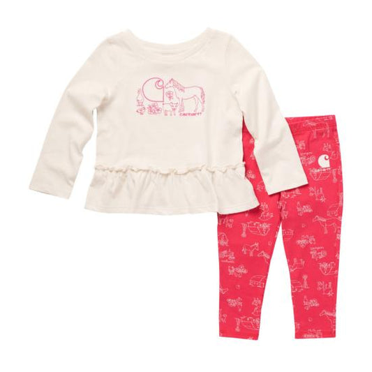 .Infant Knit LS Crewneck Shirt & Knit Print Legging Set