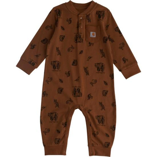 Long-Sleeve Wildlife Print Coverall